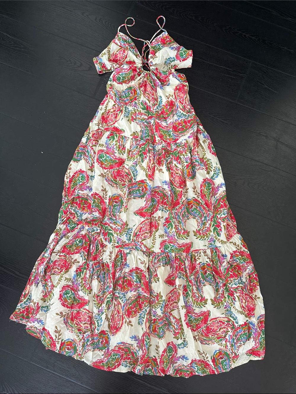 Floral Paisley Pink & Green Tiered Sundress
